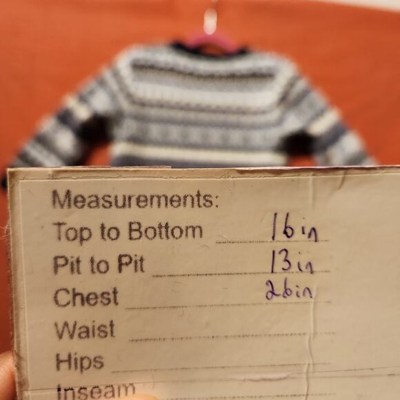 Wool Blend Toddler Boys Sz 2T Blue White Fair Isle Tight Knit Sweater By Next - Picture 6 of 7